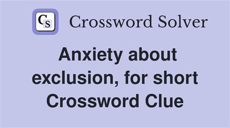 exclusion crossword clue